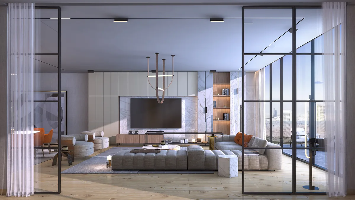 The Ivy living room rendering